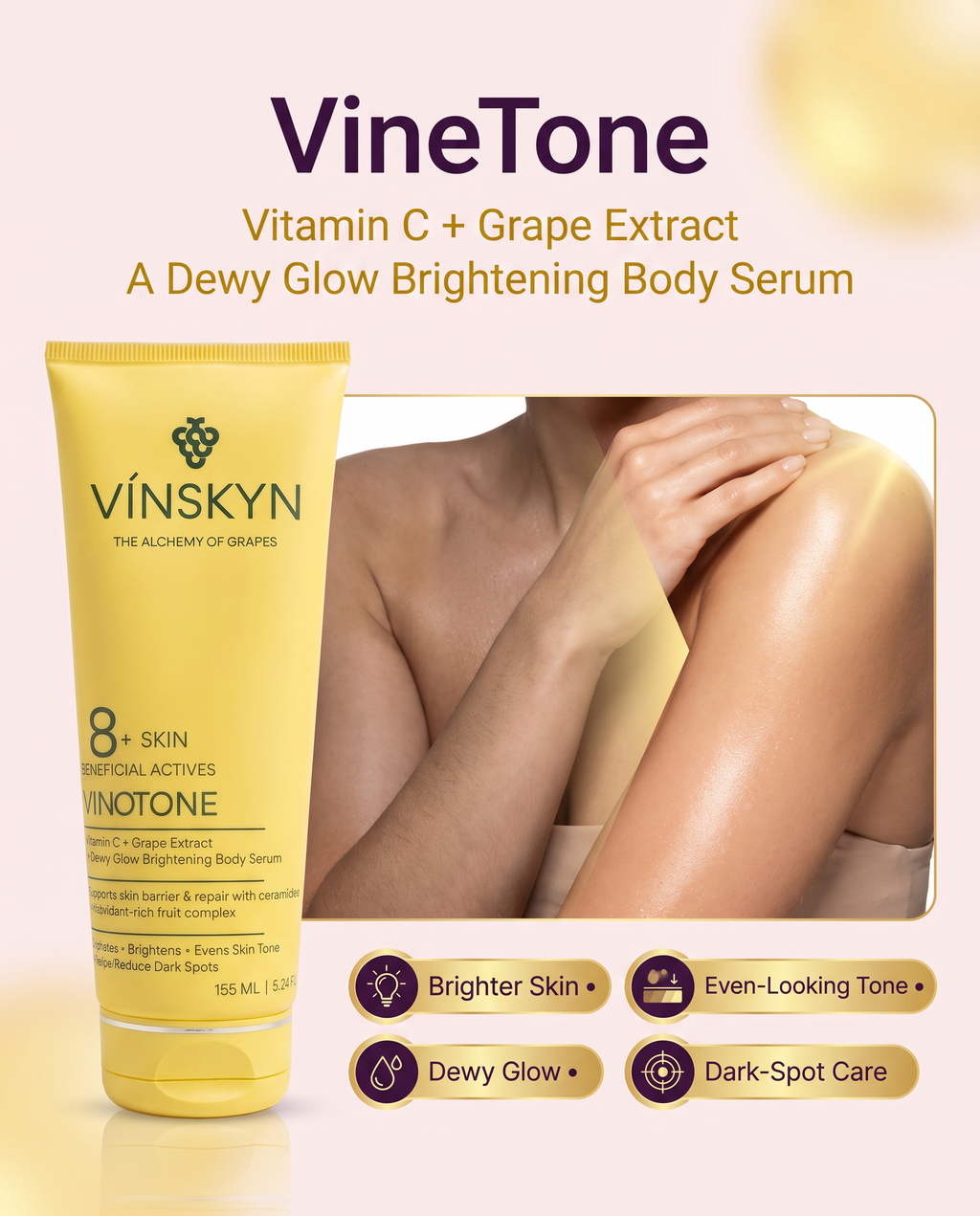 VINETONE - Vitamin C + Grape Extract Dewy Glow Brightening Body Serum
