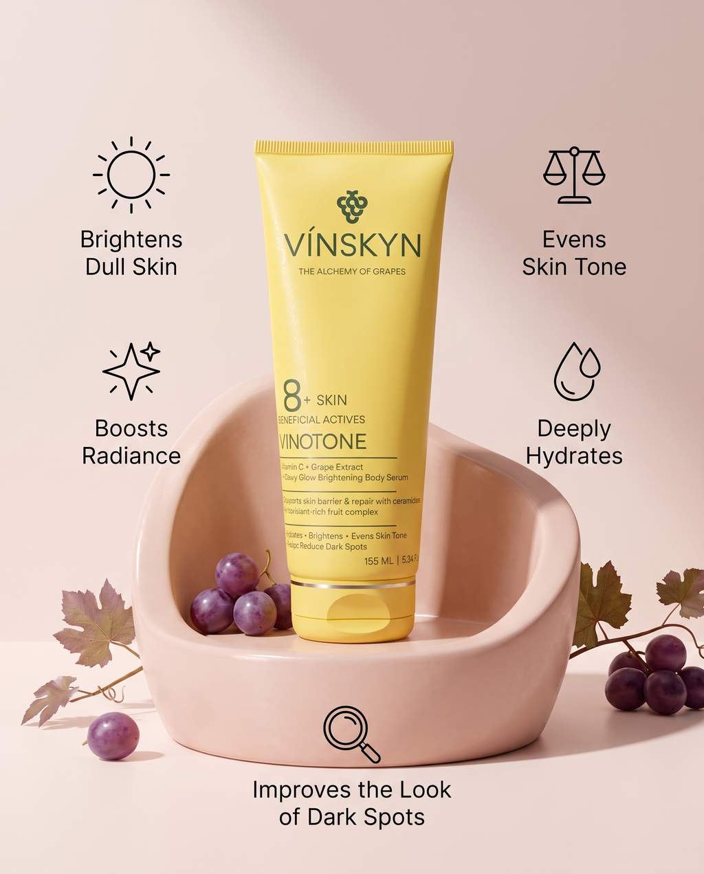 VINETONE - Vitamin C + Grape Extract Dewy Glow Brightening Body Serum